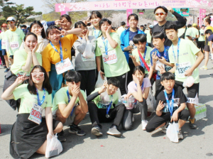 산내중 전교생 마라톤 완주 벚꽃마라톤대회 10km 참가
