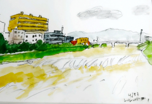 경주의 풍광, 우리의 기억들(39)-엄청나게 불어난 강물이 위협적으로 다가오는 저녁이었습니다