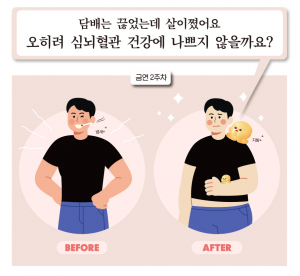 담배는 끊었는데 살이쪘어요, 오히려 심뇌혈관 건강에 나쁘지 않을까요?
