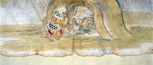 「화엄연기」에서 원효대사가 귀신 꿈을 꾸고 깨달음을 얻는 모습. <사진=전인식 제공>