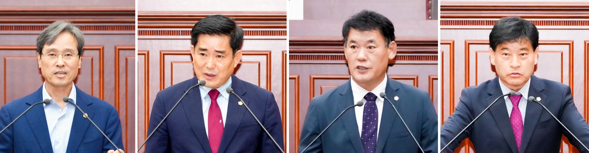 경주시의회가 전반기 원구성을 완료했다. 사진 왼쪽부터 박종우 의회운영위원장, 이경희 행정복지위원장, 박광호 문화도시위원장, 주동열 경제산업위원장. <사진=경주시의회>