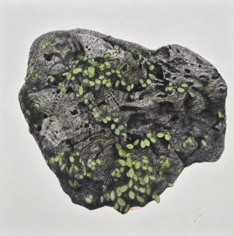 그럼에도 초록 Ⅵ, 72.7×72.7cm 장지에 수묵 채색, 2026. <이미지=포항문화예술회관>
