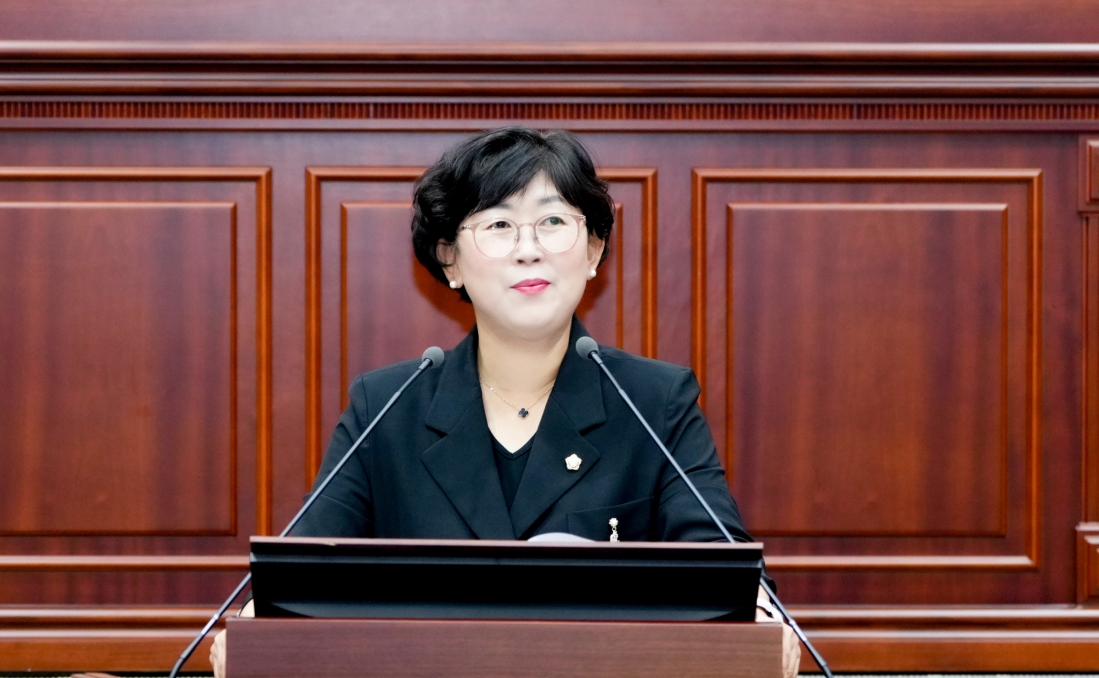 손윤희 의원이 5분 자유발언을 하고 있다. <사진=경주시의회>