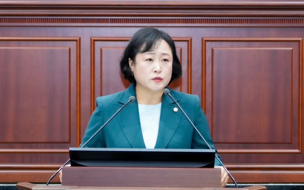 박지우 의원이 5분 자유발언을 하고 있다. <사진=경주시의회>
