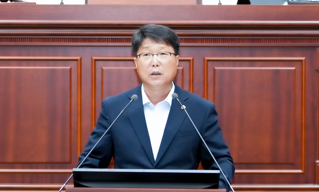 김영철 의원이 5분 자유발언을 하고 있다. <사진=경주시의회>