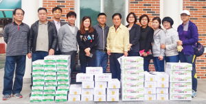 황남초동창회, 지진피해 경로당 위문