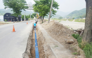 지방상수도 확충사업 막바지 공사 한창