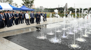 준공 앞둔 북천 정비사업 공사현장 시찰