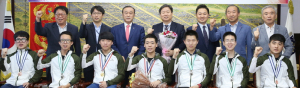 전국기능경기대회 신라공고 입상자 초청 격려