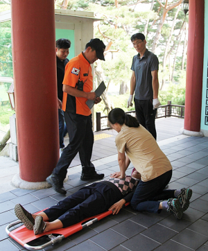 화랑교육원, 소방서와 합동 소방훈련 실시