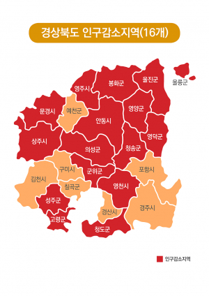 경북지역 인구감소지역 16개 시·군 지정