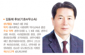 경주시의원 사 선거구(건천, 산내, 서면, 내남, 선도)- 출마자-김동해 후보(기호4/무소속)