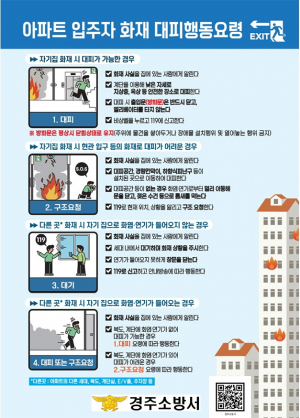 공동주택 화재 안전하게 대피하세요!