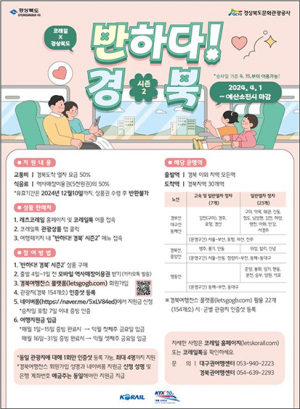 기차로 떠나는 경북여행, 특별관광상품 출시